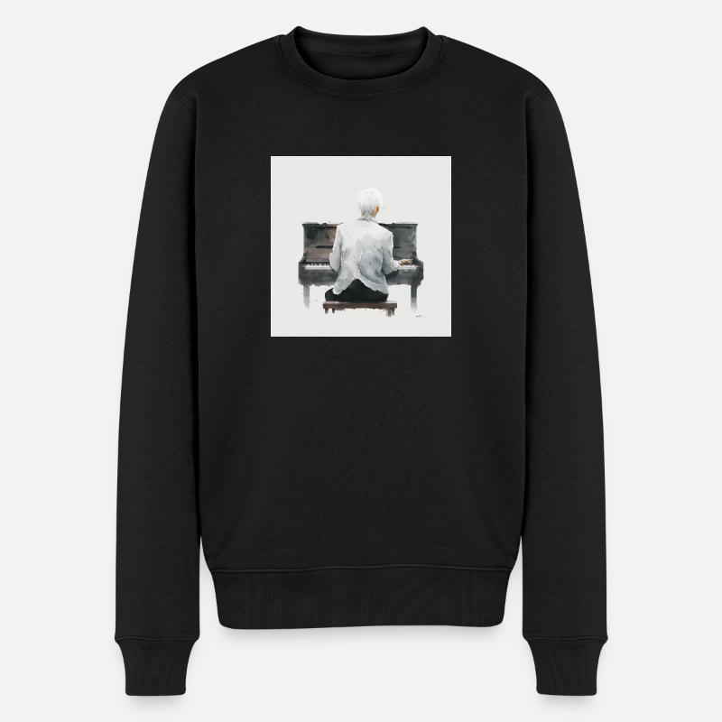 Der Pianist - Männer Premium Bio Pullover - Schwarz