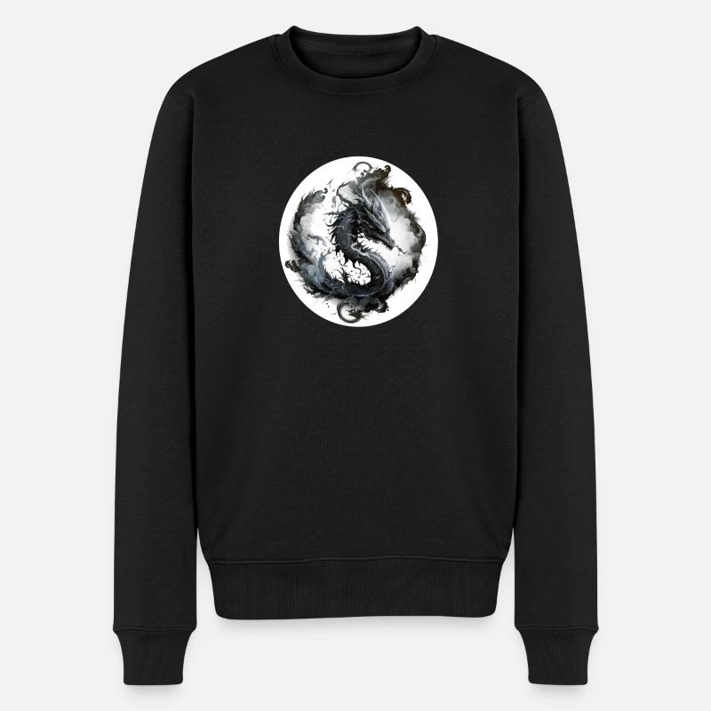 dragon noir enfumé - Pull Premium bio Homme - noir