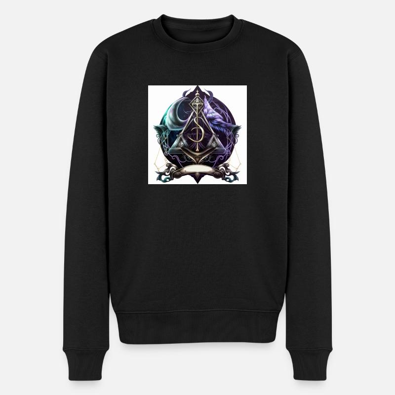 Farbiges okkultes Symbol - Männer Premium Bio Pullover - Schwarz