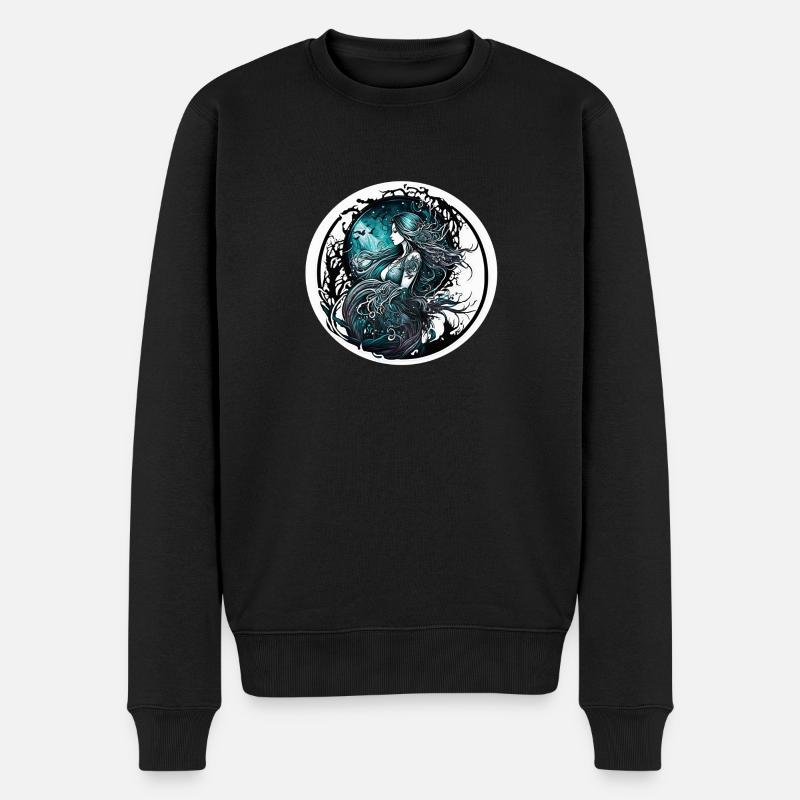 Weibliche Priesterin - Männer Premium Bio Pullover - Schwarz
