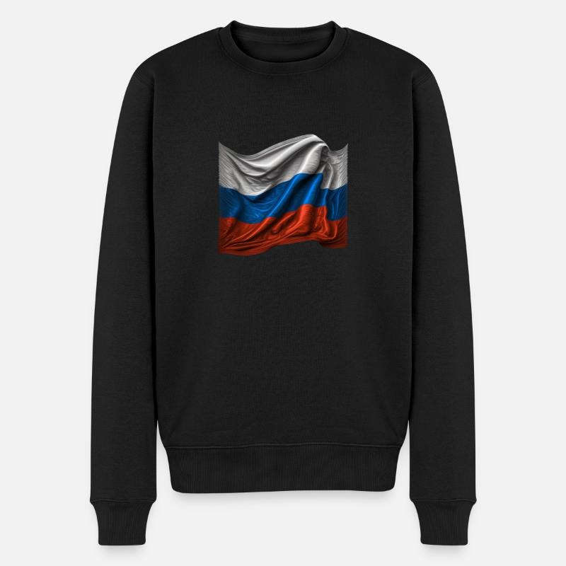 Russie Drapeau russe - Pull Premium bio Homme - noir
