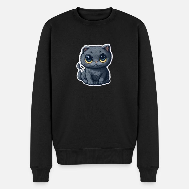 Mignon chat gris - Pull Premium bio Homme - noir