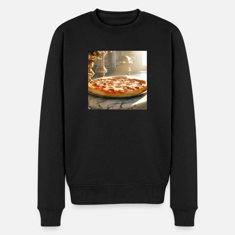 Pizza Lover Flavour - Männer Premium Bio Pullover - Schwarz