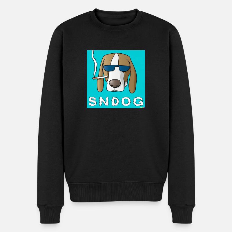 Smoking Dog - Männer Premium Bio Pullover - Schwarz