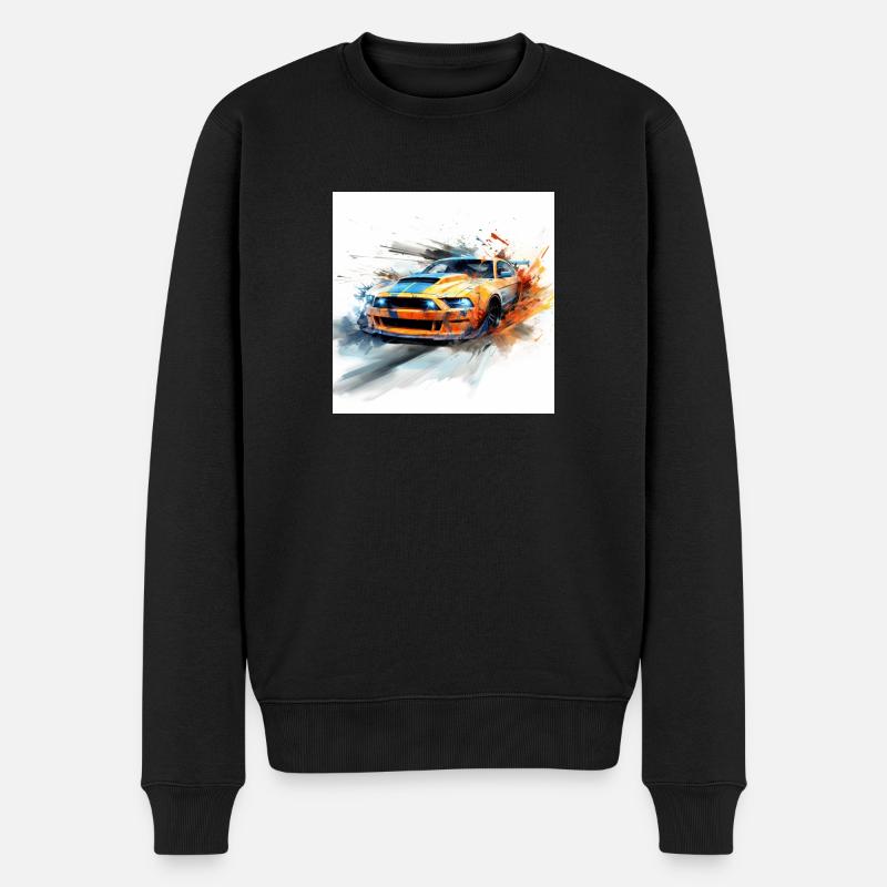 Need for speed gaming art, orange - Männer Premium Bio Pullover - Schwarz