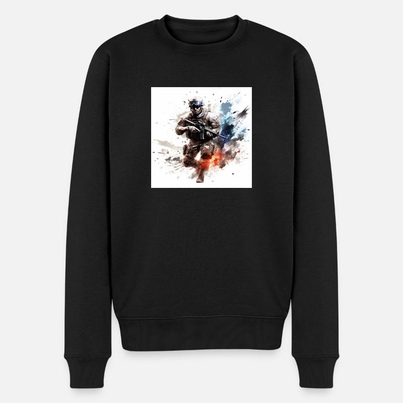 COD gaming art shooter 2 - Men's Premium Organic Jumper - black