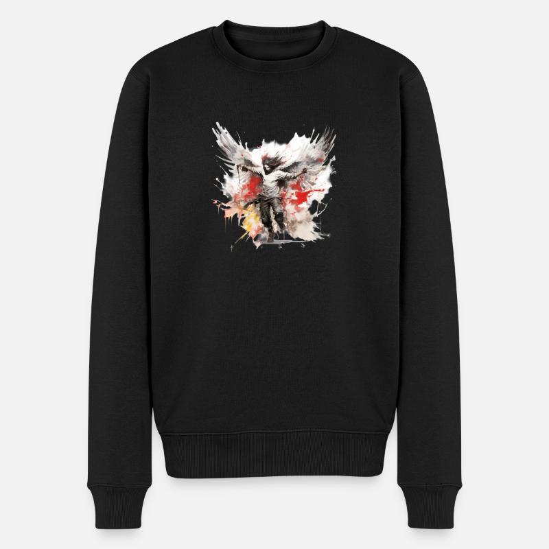 ein Engel - Männer Premium Bio Pullover - Schwarz