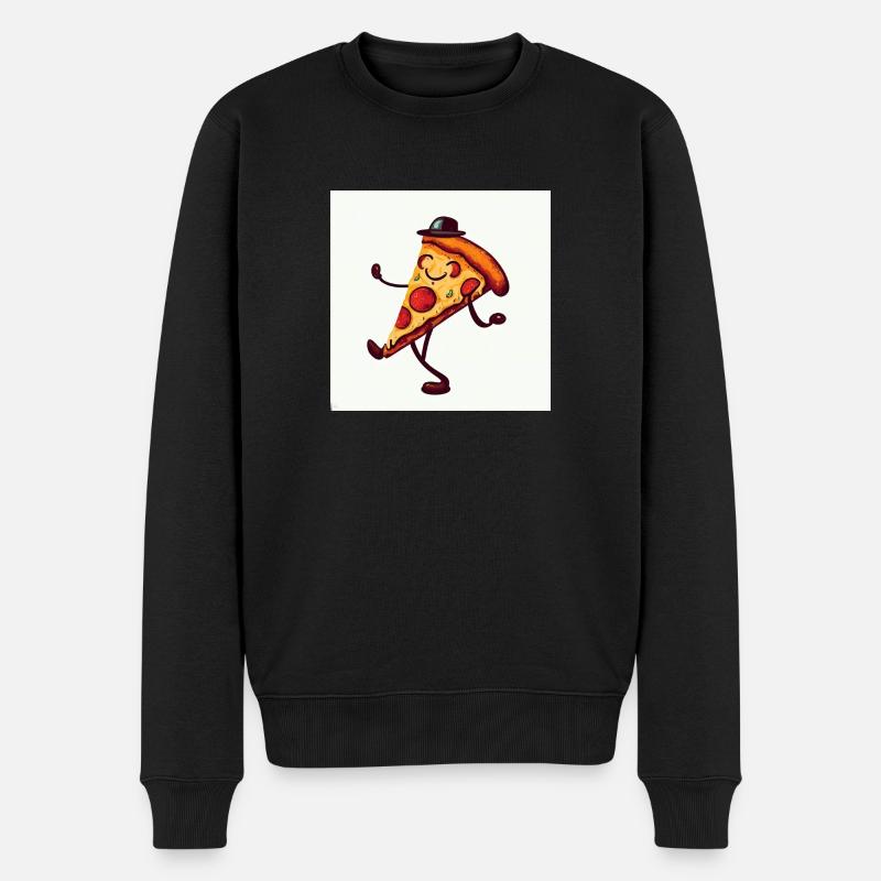 Pizza Margherita - Männer Premium Bio Pullover - Schwarz