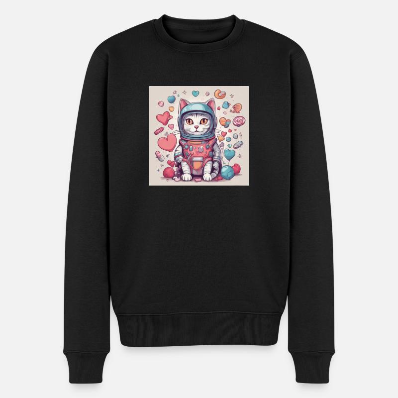 Chat dans l’espace Vol.5 - Pull Premium bio Homme - noir