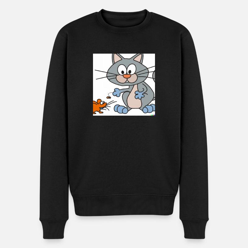 chat et souris - Pull Premium bio Homme - noir