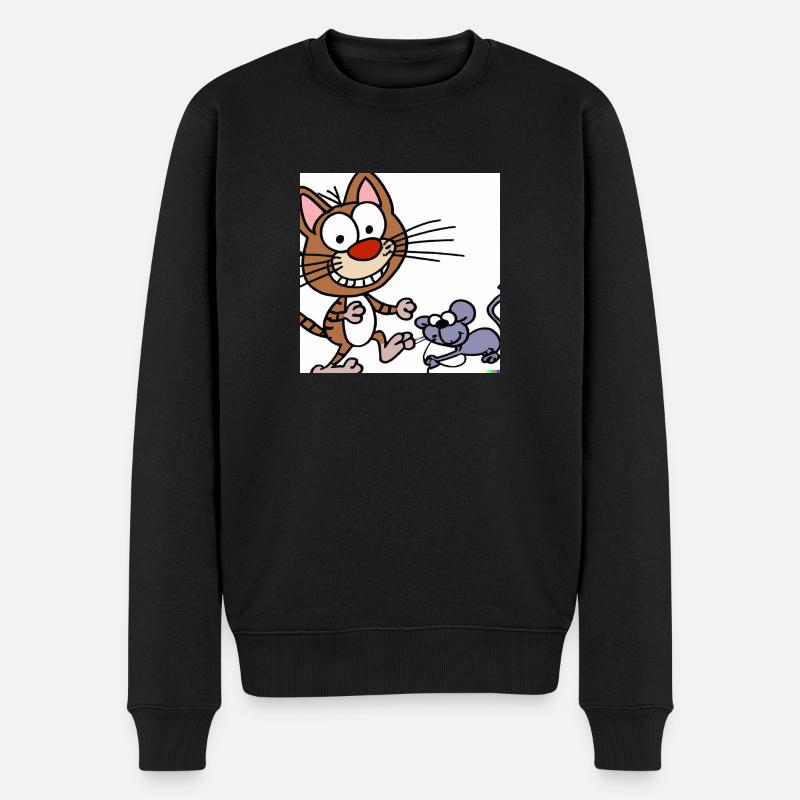 chat et souris - Pull Premium bio Homme - noir