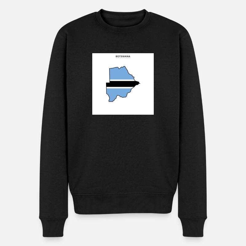 Botswana (Botsuana) Flagge, Map - Männer Premium Bio Pullover - Schwarz