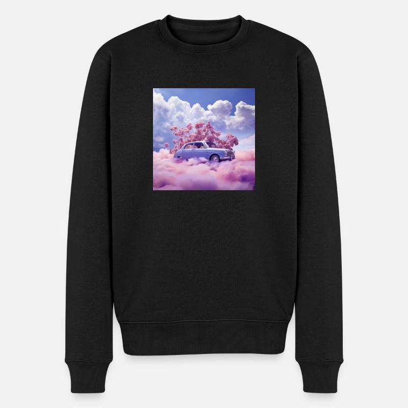 Auto über den Wolken - Männer Premium Bio Pullover - Schwarz