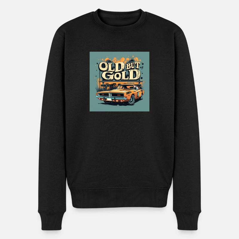 Old but gold - Männer Premium Bio Pullover - Schwarz