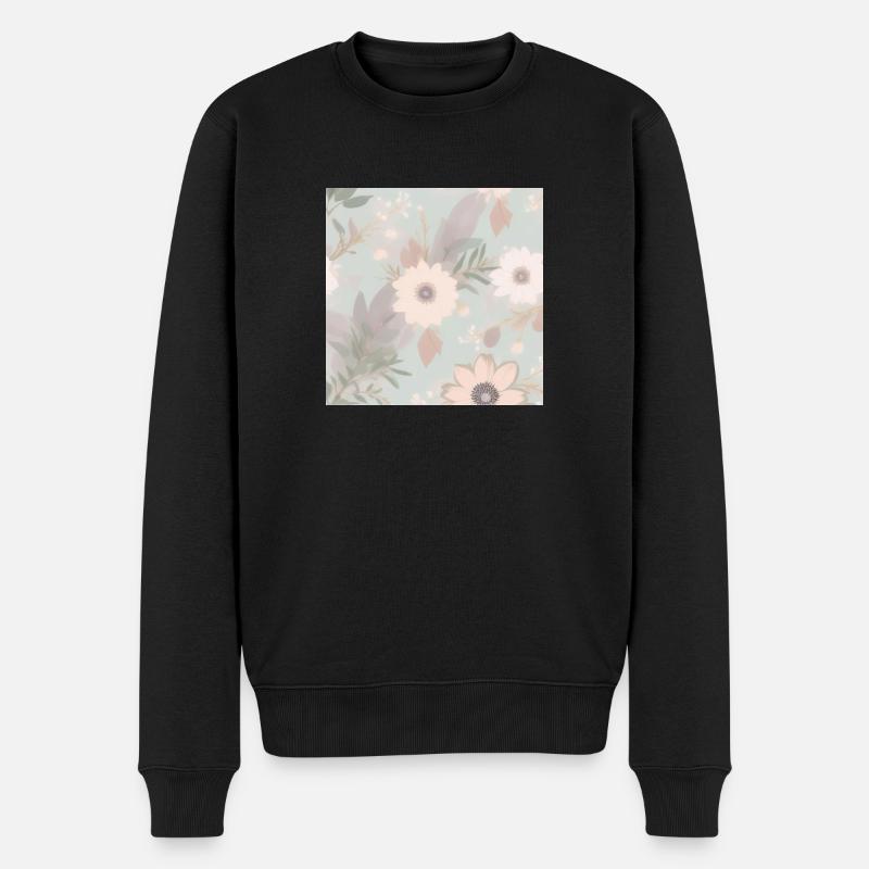 Fleurs aux couleurs pastel - Pull Premium bio Homme - noir