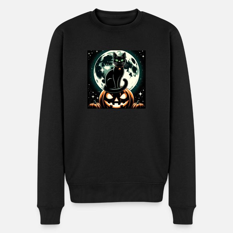 Chat et Halloween - Pull Premium bio Homme - noir