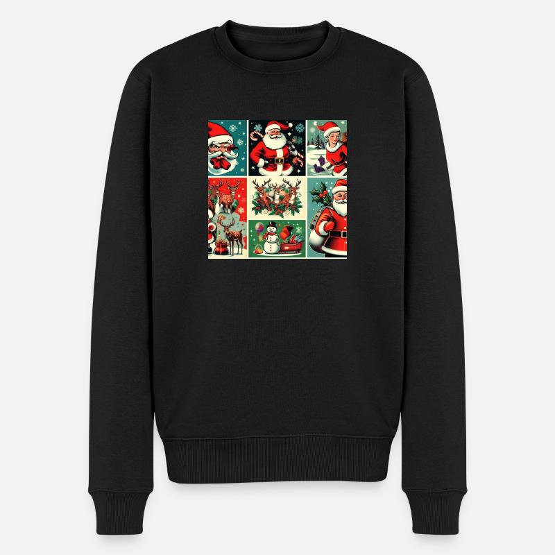 Weihnachtlicher Rahmen - Männer Premium Bio Pullover - Schwarz
