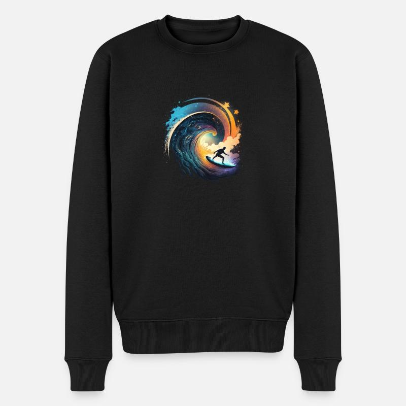 Surfen - Männer Premium Bio Pullover - Schwarz