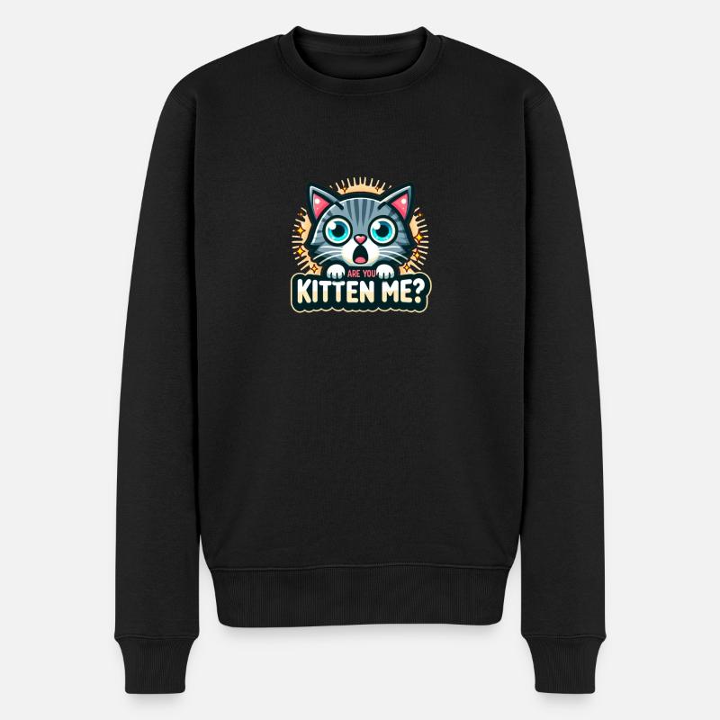 Are you kitten me? - Männer Premium Bio Pullover - Schwarz