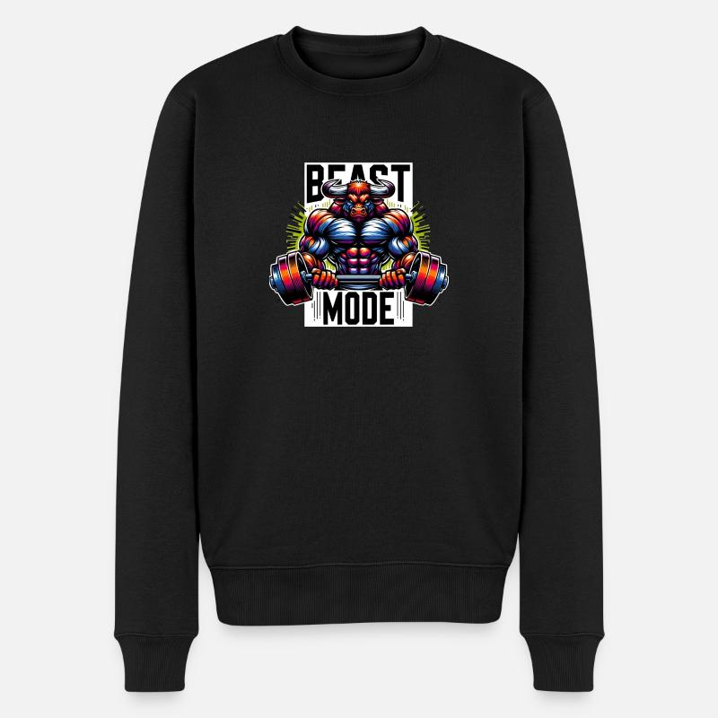 Monster Modus - Männer Premium Bio Pullover - Schwarz