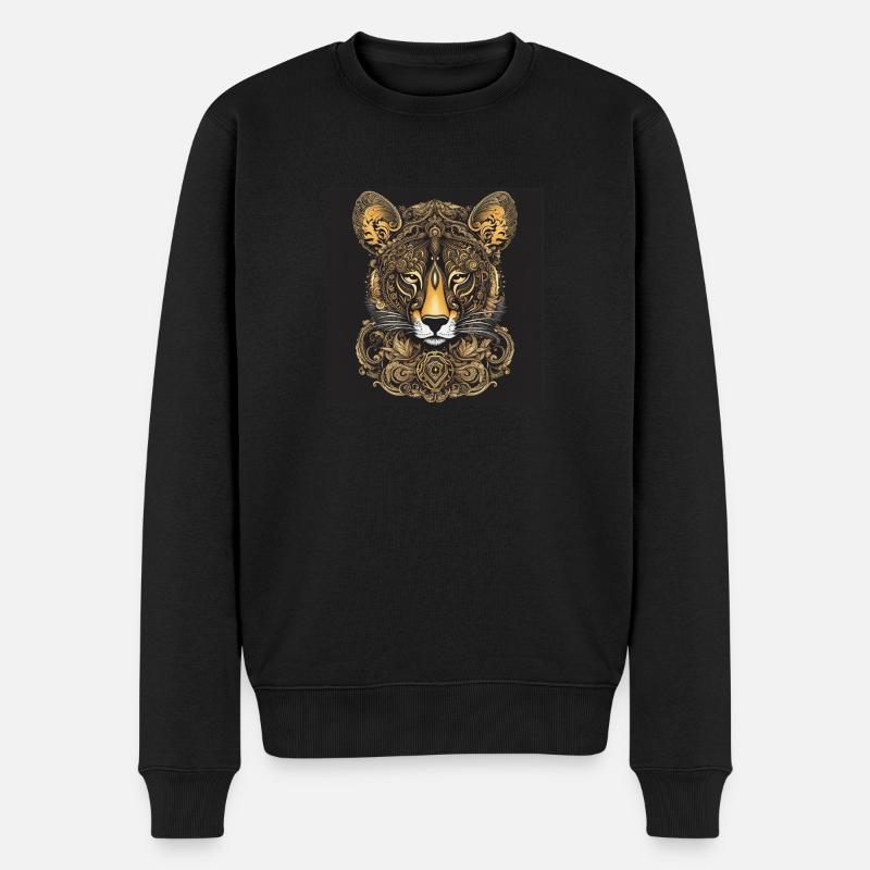 Fuchs - Männer Premium Bio Pullover - Schwarz