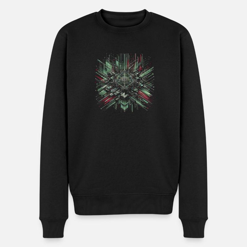 Kybernetischer Kern - Männer Premium Bio Pullover - Schwarz