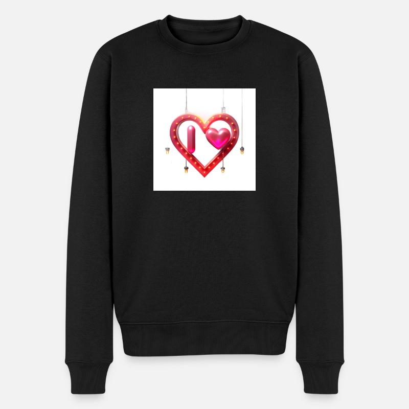 Valantinische Liebe - Männer Premium Bio Pullover - Schwarz