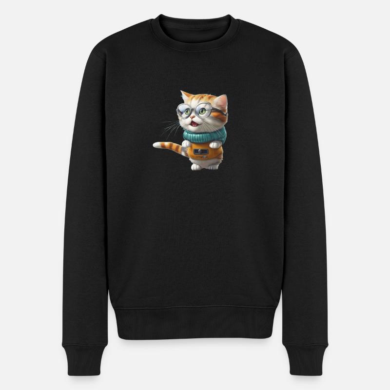 chat - Pull Premium bio Homme - noir