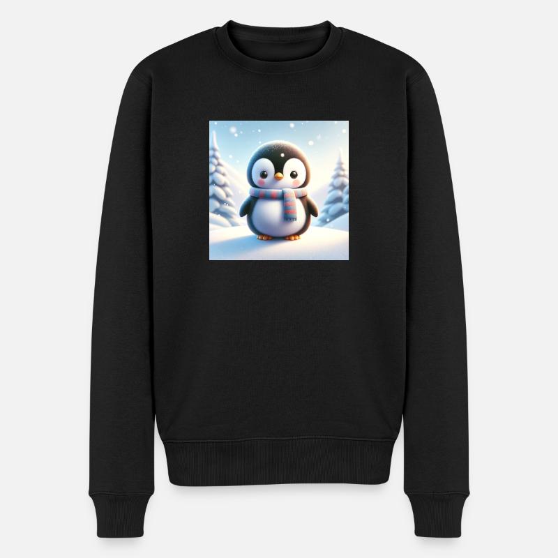Pinguine snow - Männer Premium Bio Pullover - Schwarz