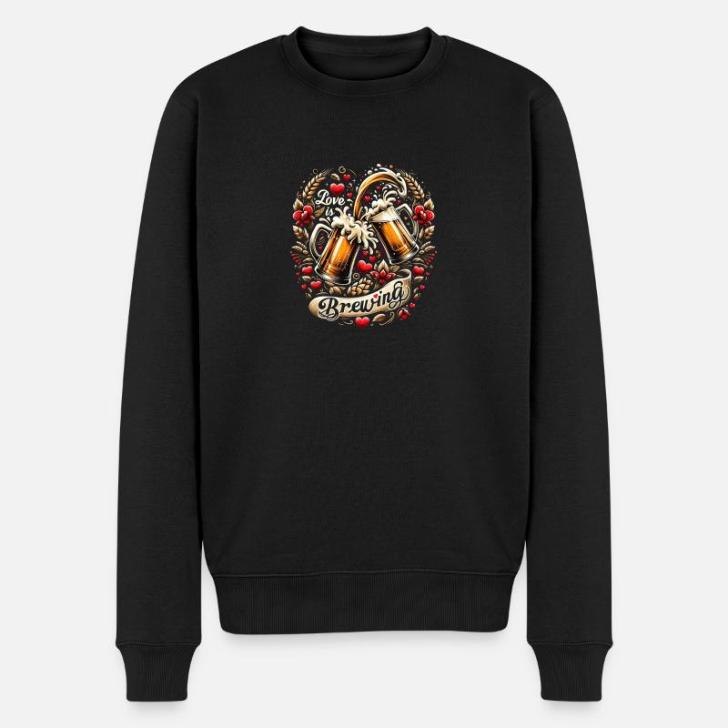 Heart & Hops : L’amour se prépare - Pull Premium bio Homme - noir