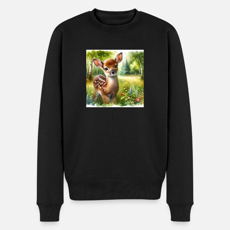 sweet fawn 1 - Männer Premium Bio Pullover - Schwarz