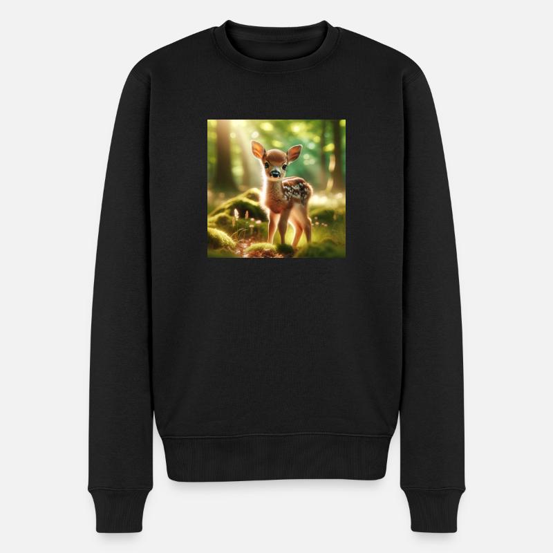 fawn - Männer Premium Bio Pullover - Schwarz