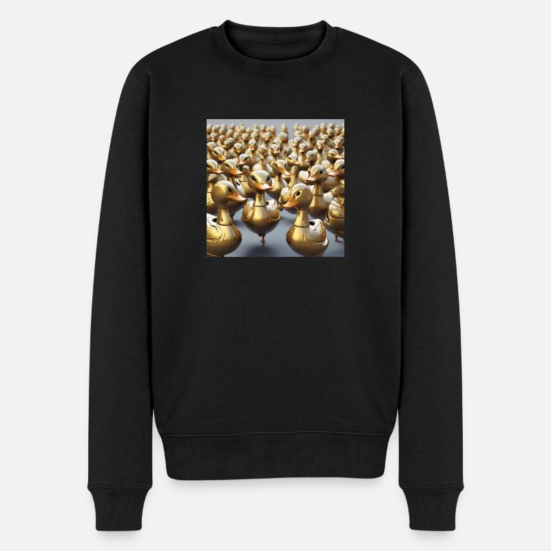 Goldene Enten - Männer Premium Bio Pullover - Schwarz
