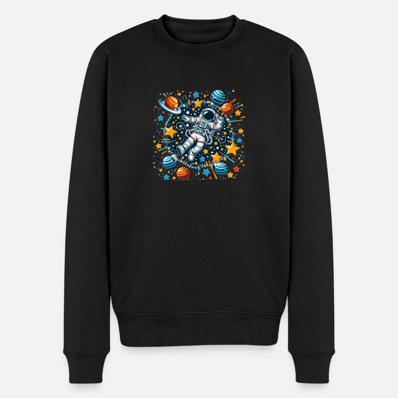 Astronaut in space - Männer Premium Bio Pullover - Schwarz