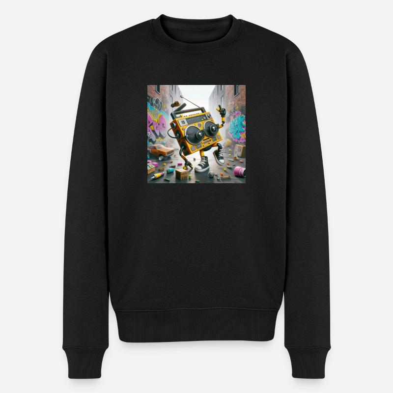 Musikbox - Männer Premium Bio Pullover - Schwarz