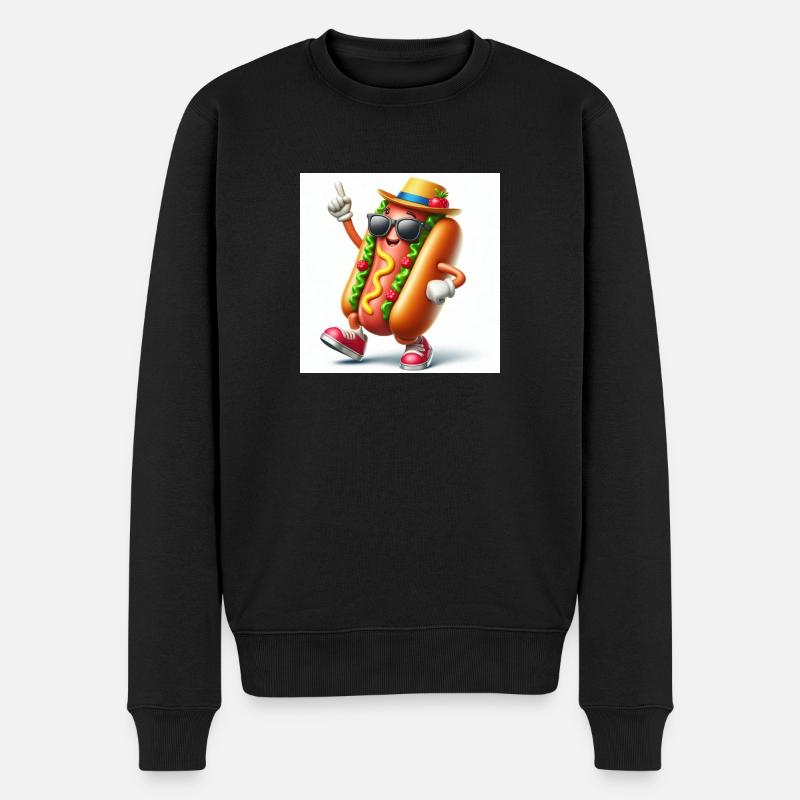 Chillig Hotdog - Männer Premium Bio Pullover - Schwarz