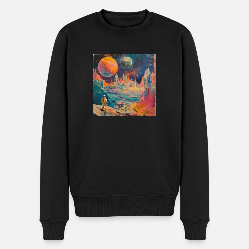 City - Männer Premium Bio Pullover - Schwarz