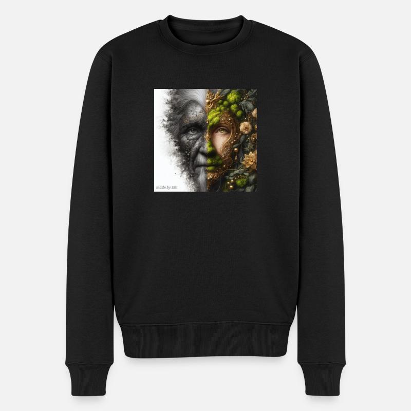 Mutter und Vater Erde - Männer Premium Bio Pullover - Schwarz