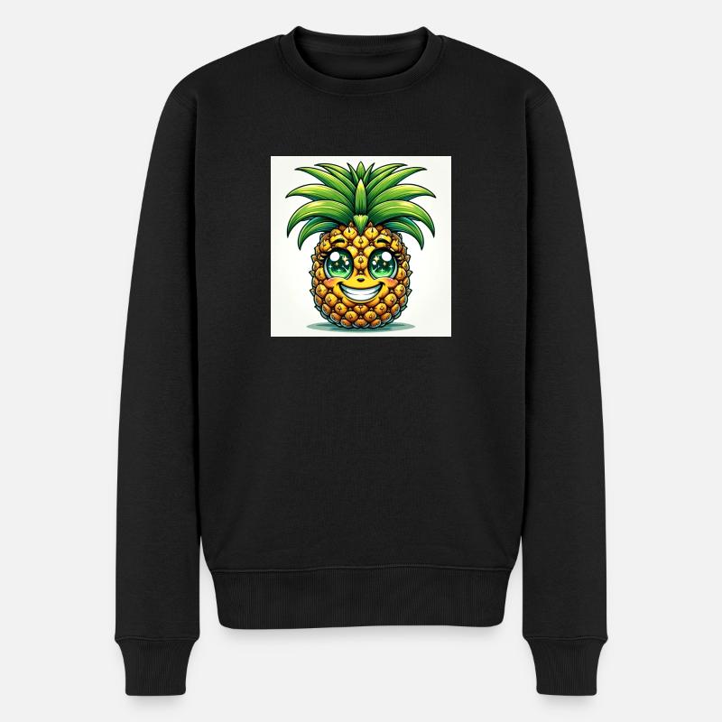 Ananas - Männer Premium Bio Pullover - Schwarz