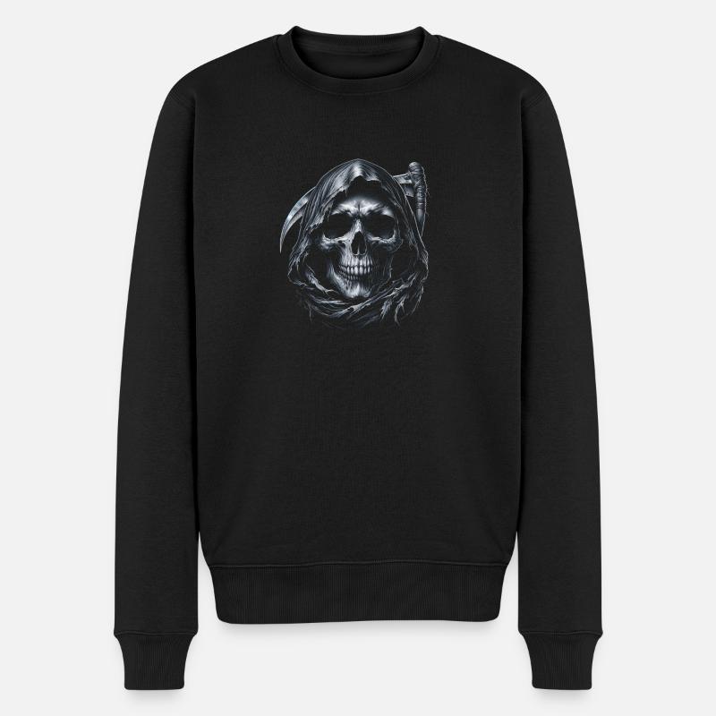 Schädel des Schnitters - Männer Premium Bio Pullover - Schwarz
