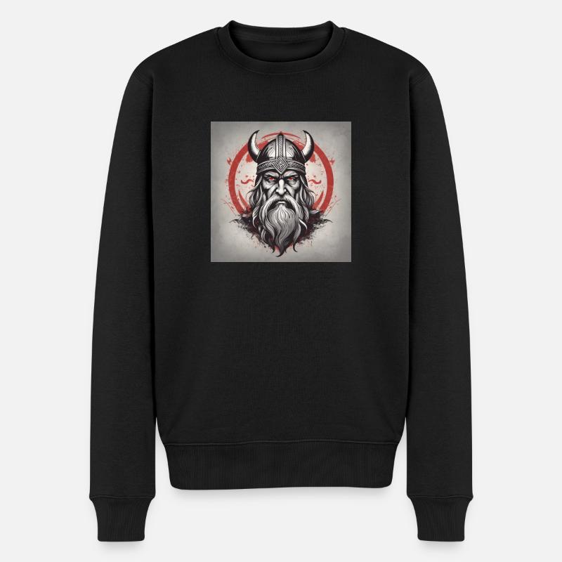 Odin Wikinger Gott - Männer Premium Bio Pullover - Schwarz