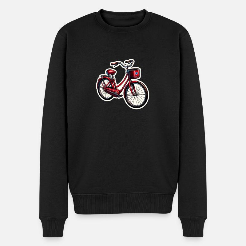 Rotes Fahrrad - Männer Premium Bio Pullover - Schwarz