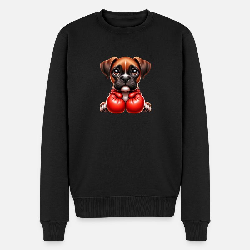 Boxender Champion - Männer Premium Bio Pullover - Schwarz
