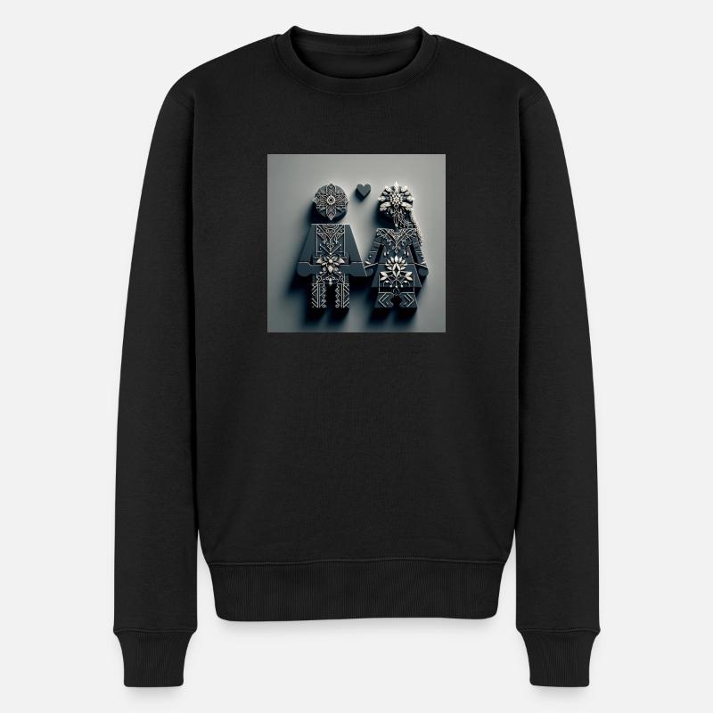 Paar Hand in Hand - Männer Premium Bio Pullover - Schwarz