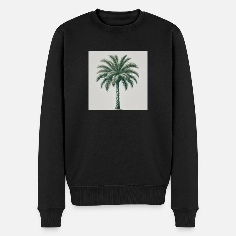 Simple Palm - Männer Premium Bio Pullover - Schwarz