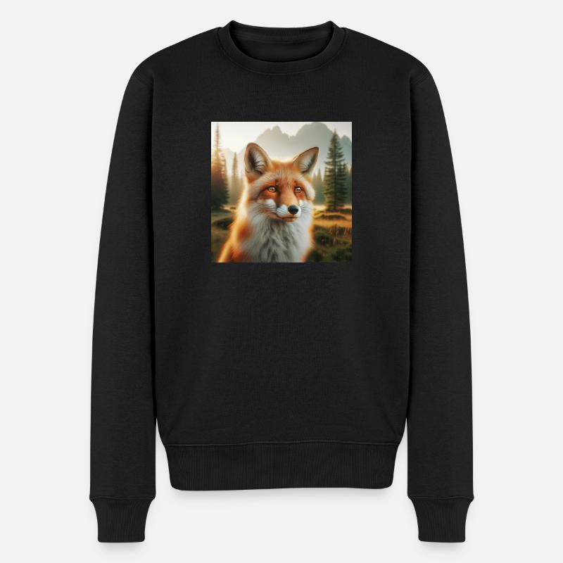 Fuchs - Männer Premium Bio Pullover - Schwarz