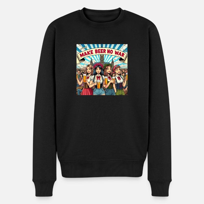 MAKE BEER NO WAR4 - Männer Premium Bio Pullover - Schwarz