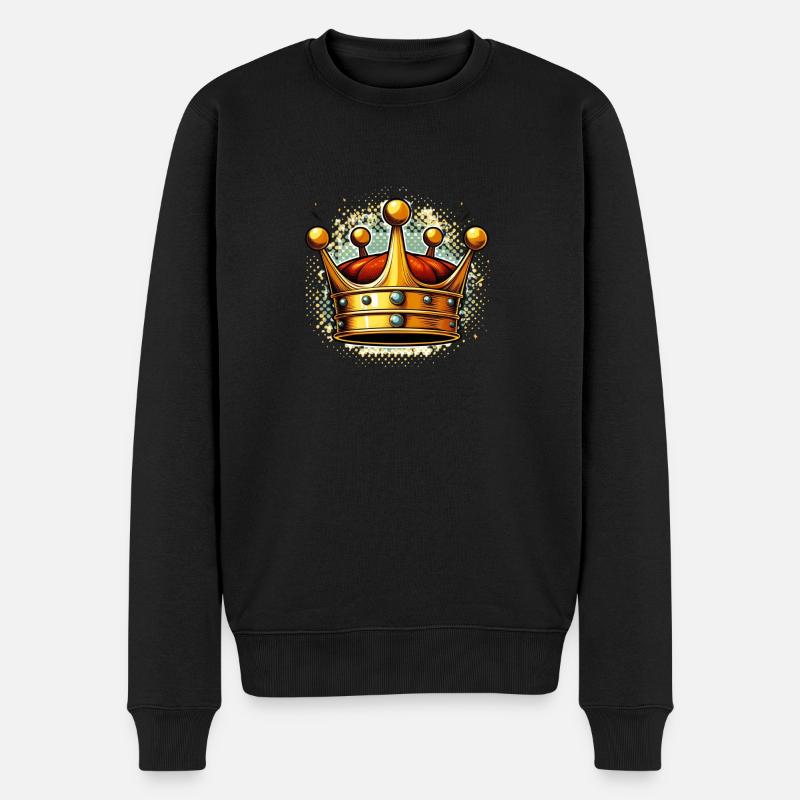 King 1 - Männer Premium Bio Pullover - Schwarz
