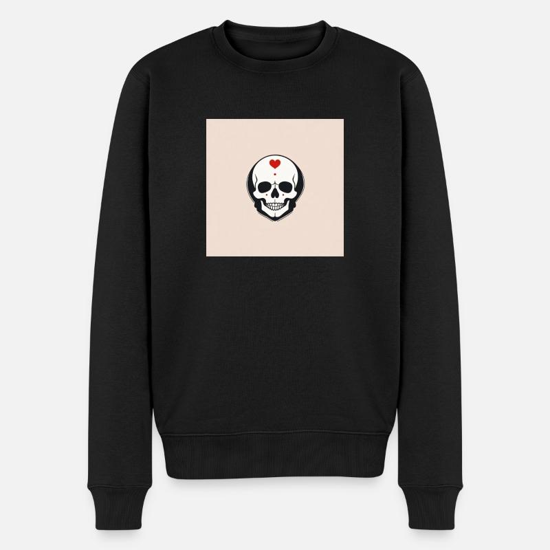 Kopf mit Herz - Männer Premium Bio Pullover - Schwarz