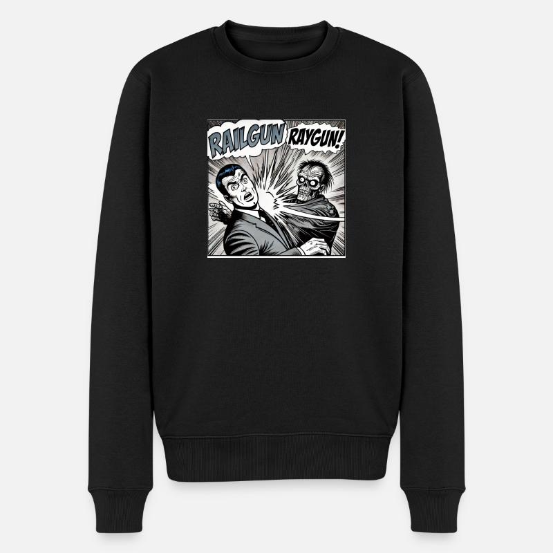 Raygun, not Railgun! - Männer Premium Bio Pullover - Schwarz
